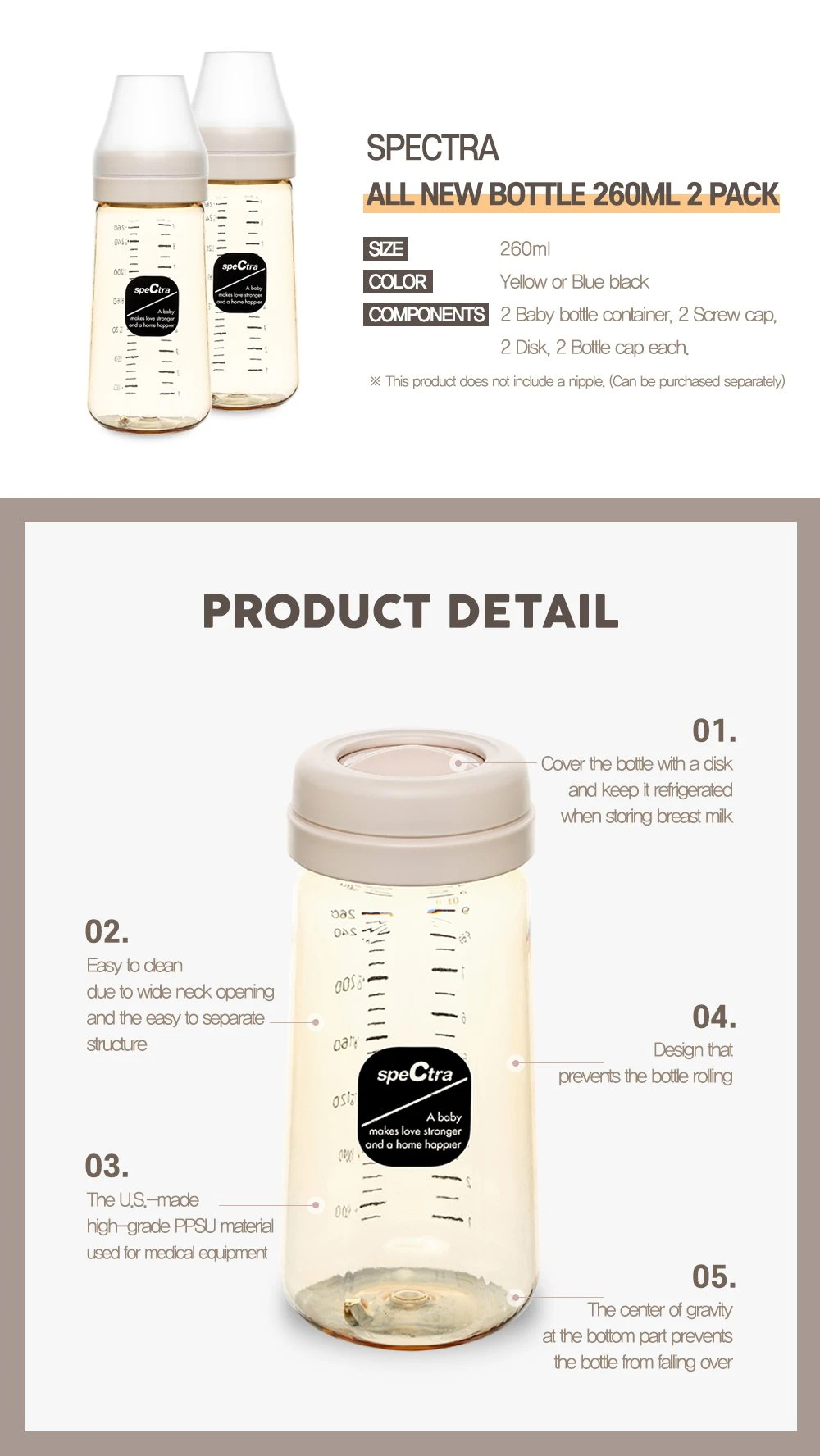 Spectra | PPSU Bottle | Blue | Black 3 Spectra | PPSU Bottle | Blue | Black - Image 3