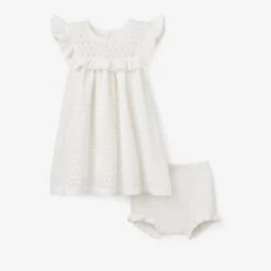 Pointelle Dress + Bloomer | White