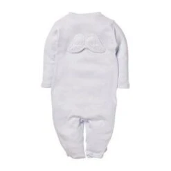 Pointelle Angel Wings Sleepsuit - White (6-12M)