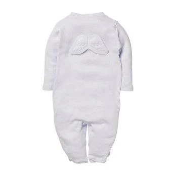 Pointelle Angel Wings Sleepsuit - White (6-12M) 1 Pointelle Angel Wings Sleepsuit - White (6-12M)