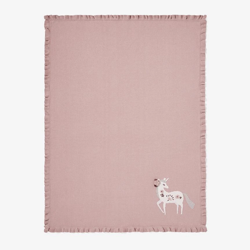 Floral Unicorn Knit Baby Blanket | 89485 2 Floral Unicorn Knit Baby Blanket | 89485 - Image 2