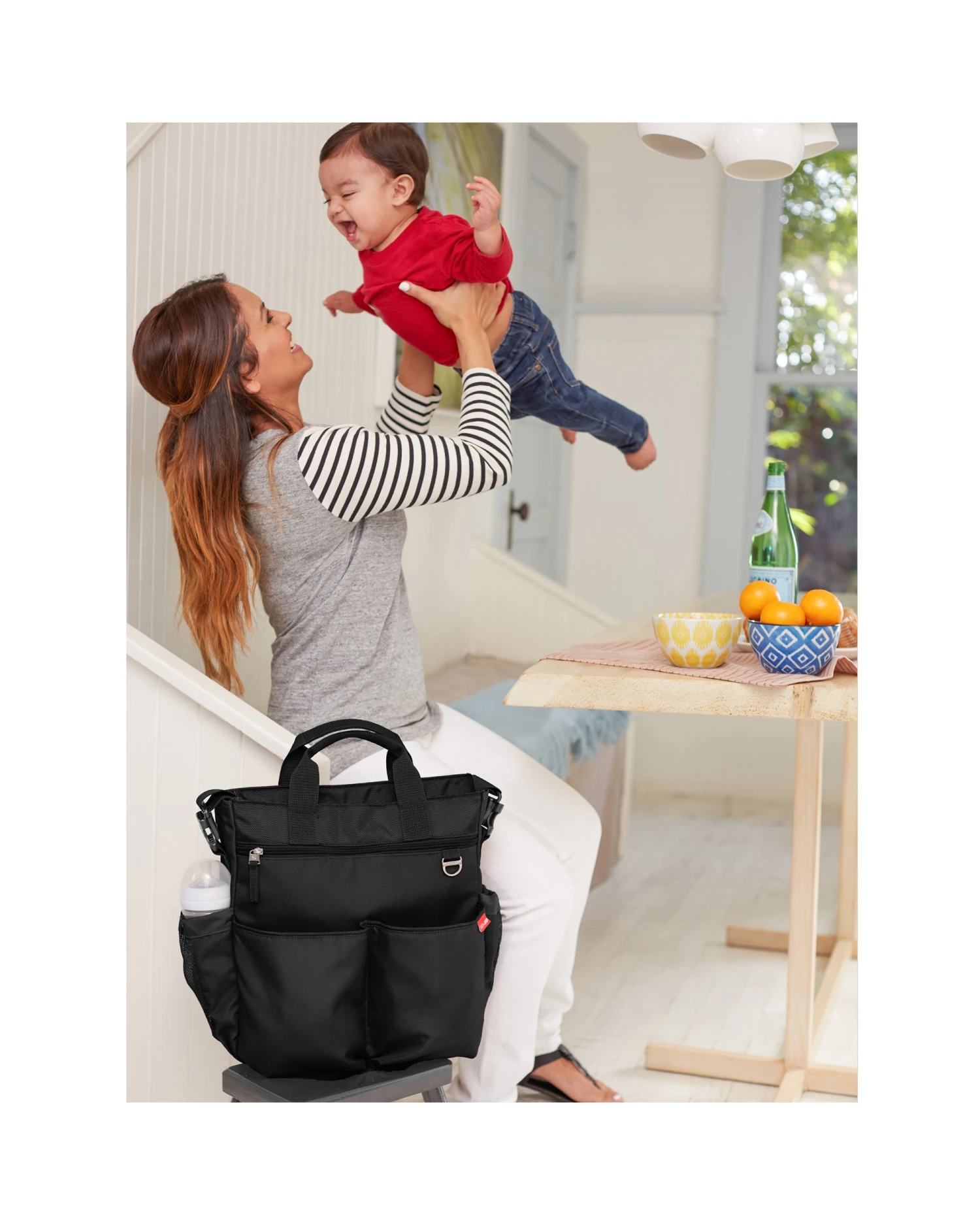 Skip Hop Dou Signature Diaper Bag | Black 6 Skip Hop Dou Signature Diaper Bag | Black - Image 6