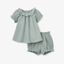 Muslin Dress Bloomer Set | Green