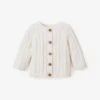 Cream Cotton Cable Knit Baby Sweater