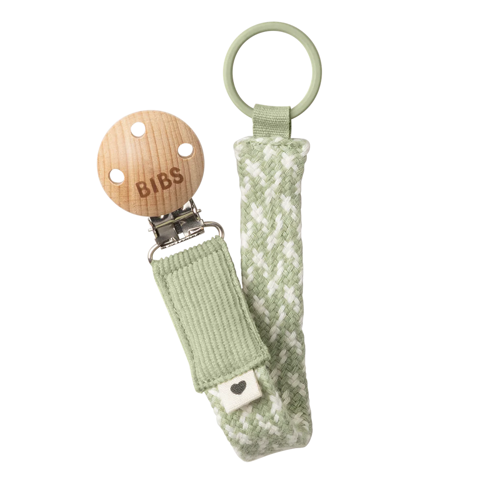 BIBS Pacifier Clip | Sage/Ivory 1 BIBS Pacifier Clip | Sage/Ivory