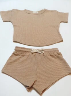 Beige Waffle Knit Set -Cheap Baby Products Store Beige1
