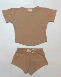 Beige Waffle Knit Set -Cheap Baby Products Store Beige2