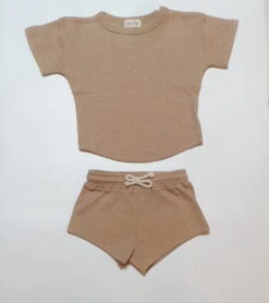 Beige Waffle Knit Set -Cheap Baby Products Store Beige3