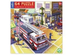 Eeboo Fire Truck In The City | 64 Puzzle -Cheap Baby Products Store FIRETRUC1