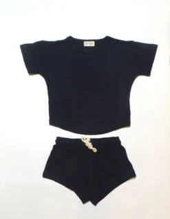 Navy Waffle Knit Set -Cheap Baby Products Store Navy1
