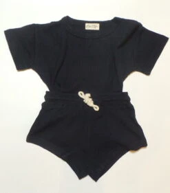 Navy Waffle Knit Set