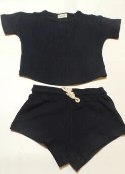 Navy Waffle Knit Set -Cheap Baby Products Store Navy4