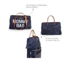 Childhome Mommy Bag | Navy White -Cheap Baby Products Store Packshots CWMBBNA Features