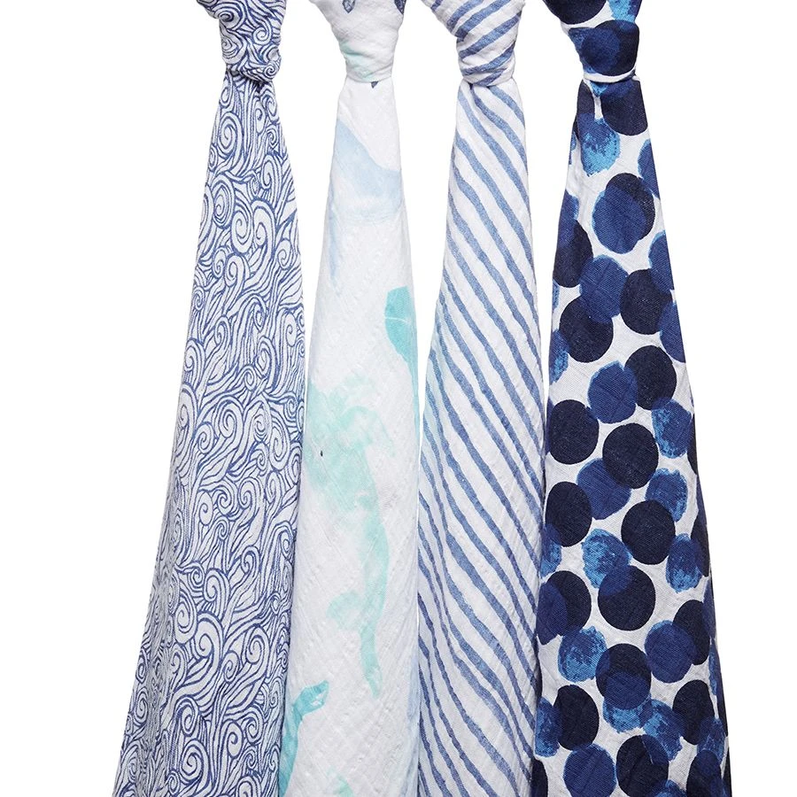 Aden + Anais Classic Swaddle 4-Pack Set | Seafaring 1 Aden + Anais Classic Swaddle 4-Pack Set | Seafaring
