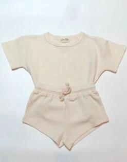 White Waffle Knit Set