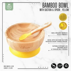 Bamboo Suction Plate &amp; Spoon | Baby Unicorn -Cheap Baby Products Store YY5