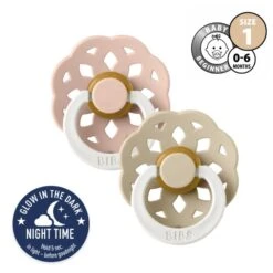 BIBS Boheme 2 Pack Latex | Size 1 | Blush Glow/Vanilla Glow