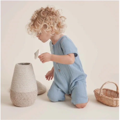 Muslin Jumpsuit | Blue 3 Muslin Jumpsuit | Blue - Image 3