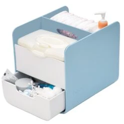 Diaper Caddy -Cheap Baby Products Store caddy blue packaging leather side