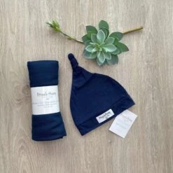 Navy Organic Muslin Wrap + Beanie -Cheap Baby Products Store d405ebf63b2be63476658af74d31346e09751d9b 1