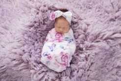 Baby Jersey Wrap + Top Knot | Lilac Skies