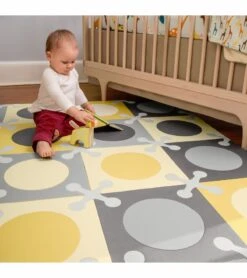 Skip Hop Playspot Interlocking Foam Tiles | Gold &amp; Cream -Cheap Baby Products Store skip hop playspot interlocking foam tiles in gold grey 61