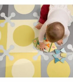 Skip Hop Playspot Interlocking Foam Tiles | Gold &amp; Cream